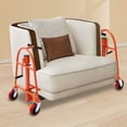 thumbnail image 2 of Manual Furniture Move Tool, 1300 lbs Capacity Heavy Duty Moving Tool Set, Crate Mover with 6 Inch PU Swivel Casters, 12-inch Lift Height Machinery Mover Pake Moving Dolly for Sofas Wardrobes (Orange), 2 of 8
