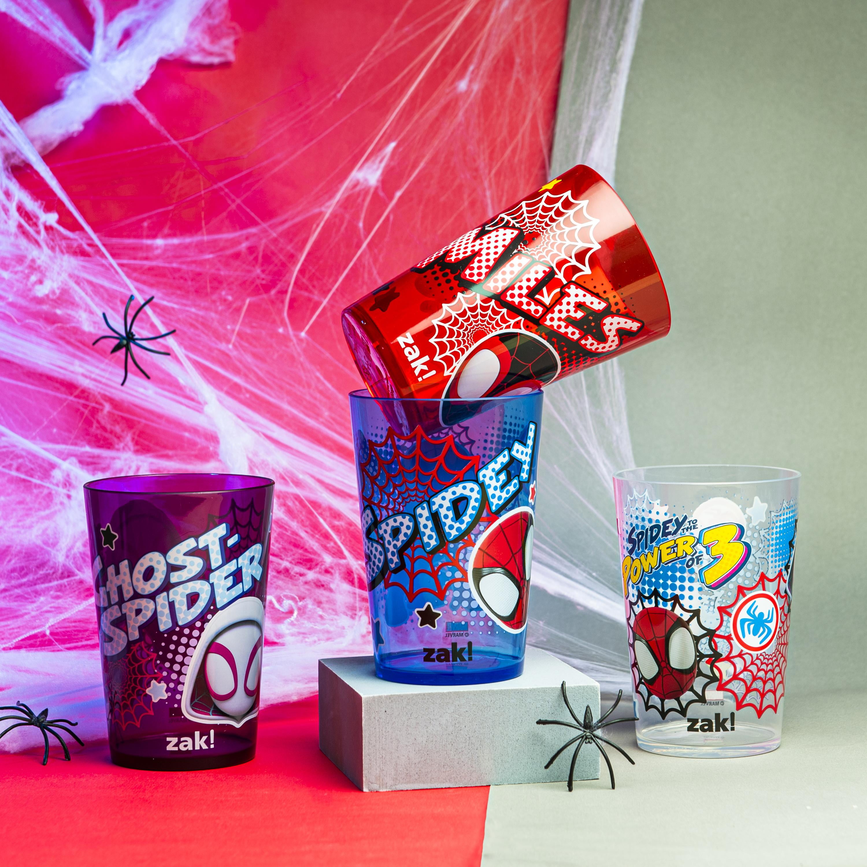 KISSOFLIFE spider アンバサダーコラボ 特典 トレカ ４枚セット Zak Designs Kids 4-Piece 14.5 oz Spidey Tumbler Set - Walmart.com