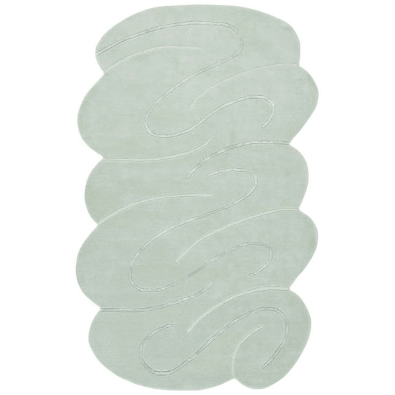 SAFAVIEH Novelty Amy Abstract Area Rug, Green, 5' x 8' Scalloped
