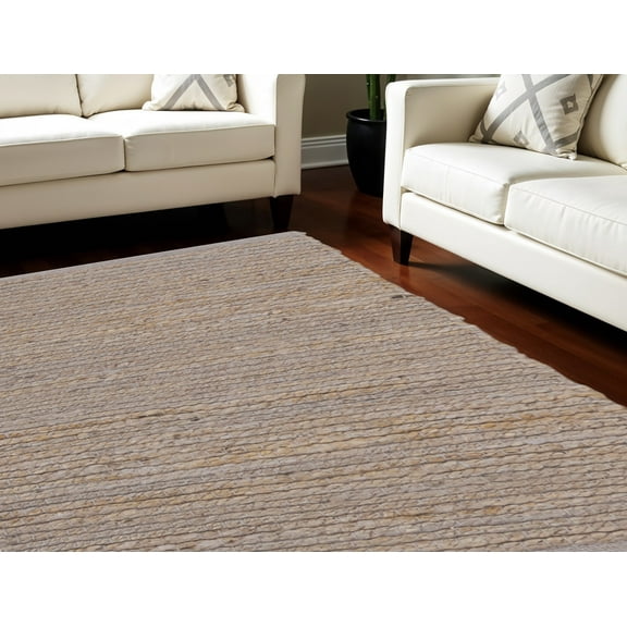 8' X 10' Gray Jute Hand Woven Area Rug