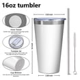thumbnail image 4 of 16oz Tumblers Pioneer Flower Floral Print Pattern Stainless Steel Vacuum Insulated Double Wall Travel Tumbler Cups Mug with Lid and Straw,Cleaning Brush for Coffee,Tea, 4 of 4