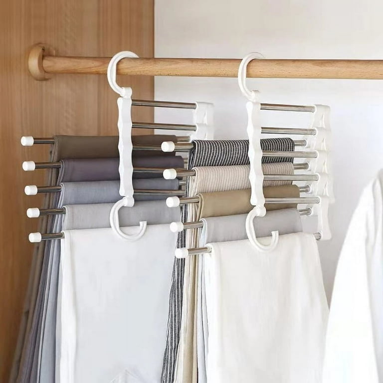 Buy MILLENSIUM Multipurpose 5 in 1 Hangers for Wardrobe Cloth Hanger, Shirt  Hanger for Clothes Hanging Space Saving Cloth Organizer for Wardrobe  Foldable Hangers for Clothes (Pack of 2) Online at Best