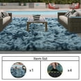 thumbnail image 2 of ASPILLOW Fluffy Area Rugs for Living Room, 4x6 Non Skid Shaggy Carpets for Bedroom, Dorms, Rooms, Home Decor,Tie-dye Peacock Blue, 2 of 7