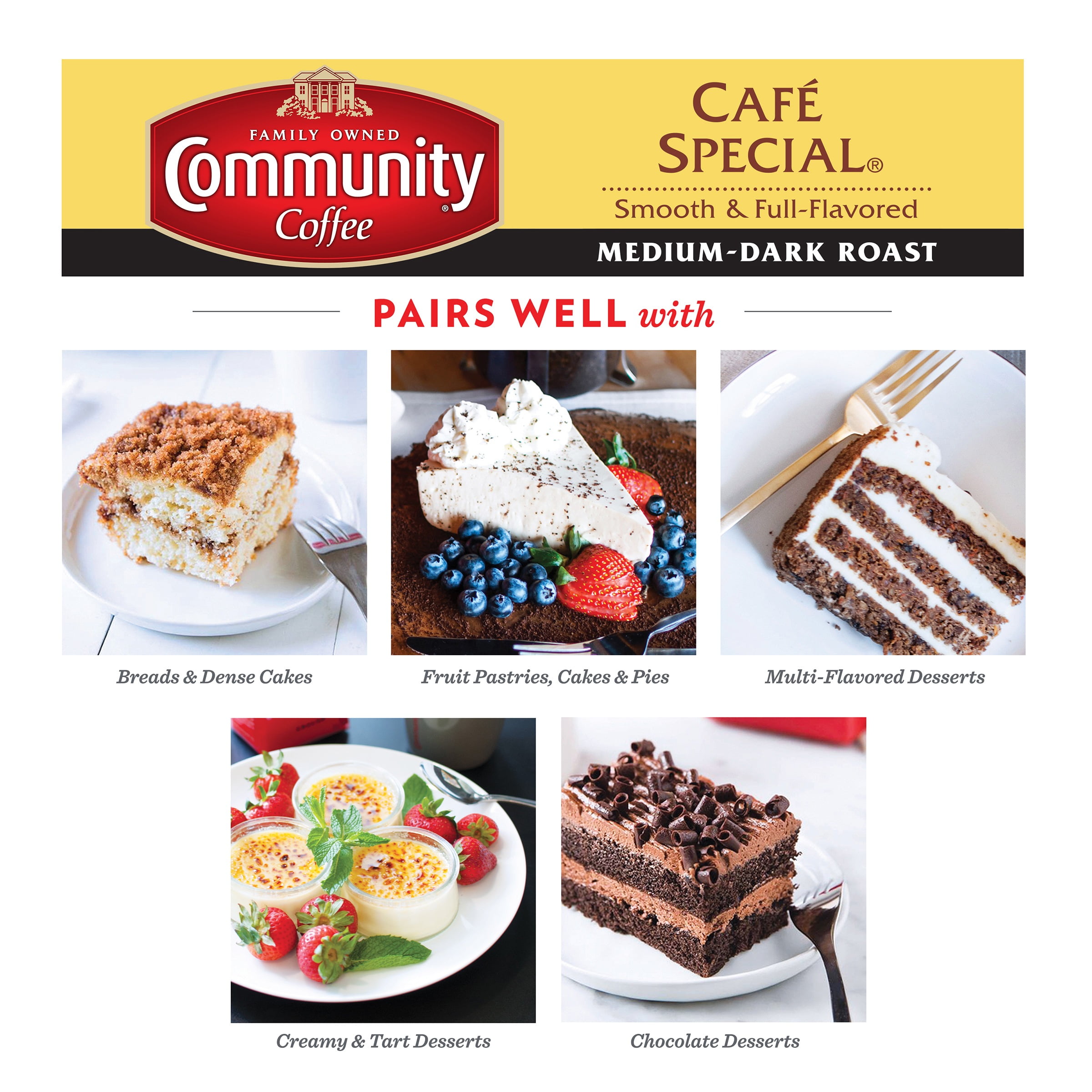 Community® Coffee Café Special Medium-Dark Roast Coffee Single-Serve Cups 12 Ct Box Compatible with Keurig 2.0 K-Cup Brewers