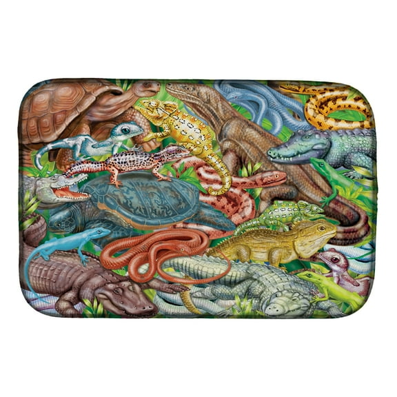 Absorbent Dish Drying Mat for Kitchen Counter Scales and Tails Snakes Turtle Reptiles Dish Drying Mat PRS4034DDM