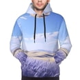 thumbnail image 4 of KLL Lavender Fields Under Blue Sky Print Mens Hoodie Long Sleeve Casual Pullover Hooded Sweatshirt Fashion Drawstring Hoodies with Pocket-Medium, 4 of 6