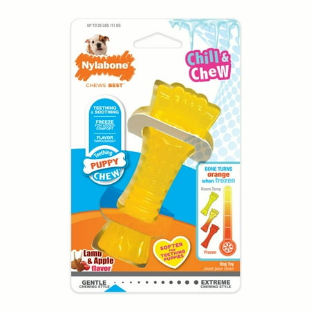 UPC: 0018214846802 | Nylabone Puppy Chew Freezer Dog Toy Lamb & Apple Flavor Small/Regular – Up to 25 lbs.