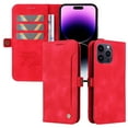 thumbnail image 5 of Nalacover For iPhone 13 Pro Max Wallet case 【RFID Blocking】【Slide Pocket Slot】,Credit Card Holder Flip Folio Book PU Leather Protective Cover Women Men For iPhone 13 Pro Max - 6.7", red, 5 of 14