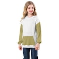 thumbnail image 2 of Mercatoo Girls Color 𝐁lock Hoodies Long Sleeve Cute 𝐏reppy Lightweight Pullover Sweatshirt with Pocket Cotton Loose Solid Tops, 2 of 7