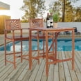thumbnail image 2 of Giantex 3PCS Bar Set, Outdoor Acacia Wood Dining Set, Spacious Tabletop, Comfortable Backrest, Suitable for Sunroom, Backyard, Balcony, Space-Saving Design, 2 of 10