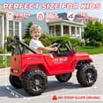 thumbnail image 6 of TOKTOO 12V Ride on Toys for Toddlers, Electric Ride on Car for Kids, Ride on Truck for Boys Girls with Parent Remote Control, Music Player, Red, 6 of 9
