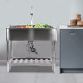 thumbnail image 3 of High-Temperature Resistant Sink with Elevated Bottom & Adjustable Feet, Stainless Steel Kitchen Sink, Stainless Steel Laundry Sink, Stainless Steel Sink with Faucet, for Gardens, and Home Use, 3 of 20