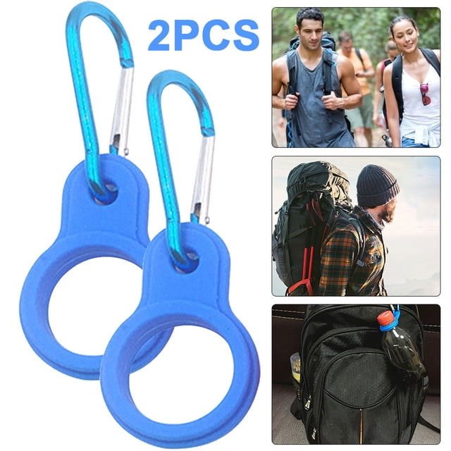 Gancho Con Hebilla para Hervidor Al Aire Libre Mosquetón Con Soporte para Botella para Campamento (azul Claro) 2 Uds.