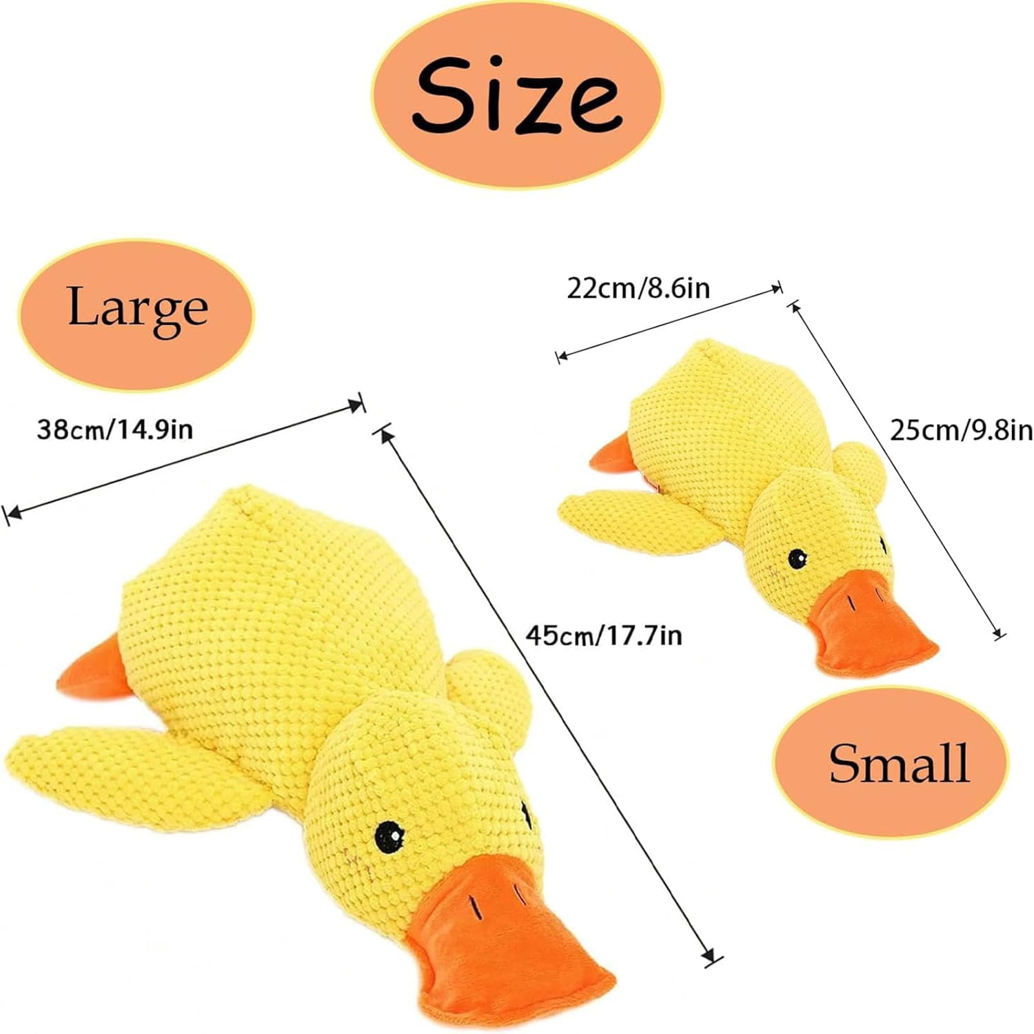 Calming Duck Toy,Calming Duck Dog Toy,Cute Quacking Stuffed Duck Dog Toy,Quack Quack Duck Calming Toy,Yellow Stuffed Calming Duck Dog Chew Toys