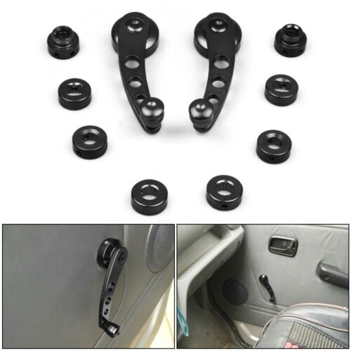 Pair Universal Aluminum Car Manual Door Window Lifting Winder Crank Handle Black