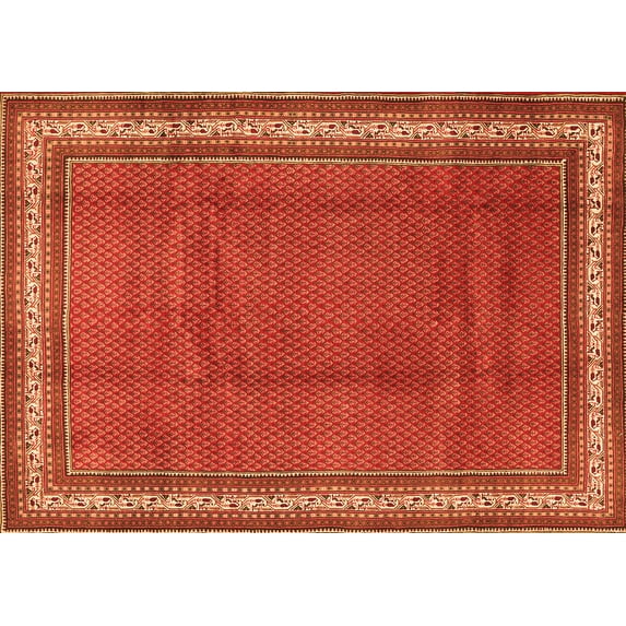 Ahgly Company Machine Washable Indoor Rectangle Persian Orange Traditional Area Rugs, 5' x 8'