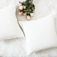 thumbnail image 7 of Set of 2 26x26 Pillow Covers Super Soft Euro Sham Striped Corduroy Decorative Euro Throw Pillow Shams Cushion Cover for Couch, 26 x 26 inch, Pure White, 7 of 7