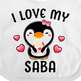 thumbnail image 4 of Inktastic I Love My Saba with Cute Penguin and Hearts Girls Baby Bib, 4 of 4