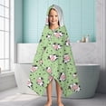 thumbnail image 6 of Green Cow Dot Pattern Hooded Bath Towel，60"x35" for Ages 3 To 12 Kids, Quick Dry Lightweight Soft Microfiber Hood Beach Towel Cover Up for Kids, 6 of 7