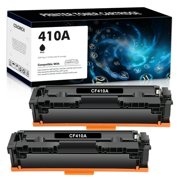 410A 410X Toner Cartridge Compatible for HP 410A CF410A CF410X M452dw M452nw M452dn,MFP M477fnw M477fdn M477fdw M377dw Printer Ink (Black)