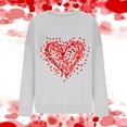 thumbnail image 3 of Gibobby Sudaderas para mujer Sudadera del día de San Valentín Camisas de corazón de amor para mujer de San Valentín Tops de manga larga (1)(Gris, L), 3 of 5