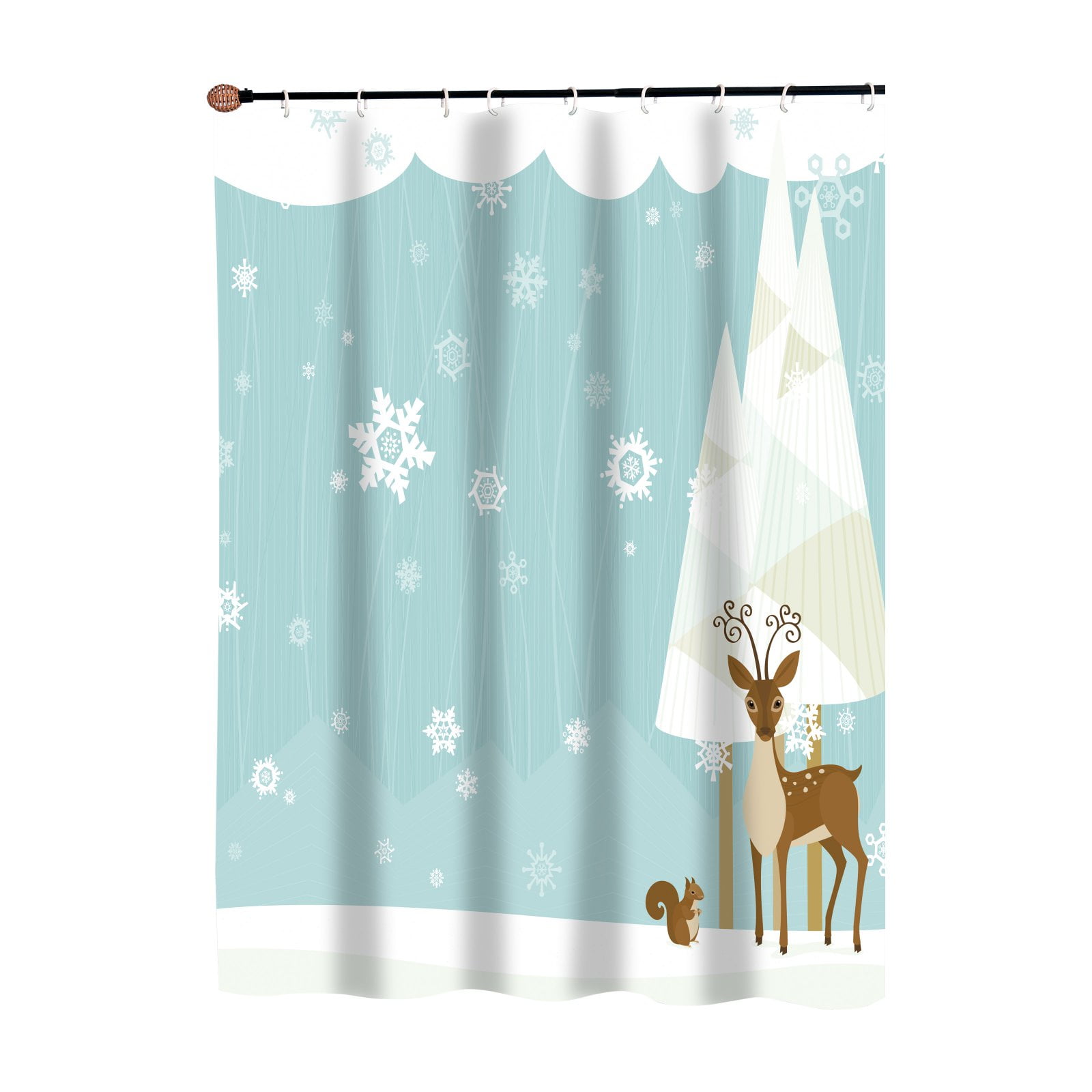 Carnation "Deck the Halls" Fabric Shower Curtain 70x72 holiday lights christmas 
