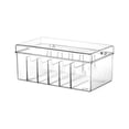 thumbnail image 1 of KAKOWELY plastic card case Transparent Desk Organizer With Flip Lid Multi-Function Office Card Holder For Desk Compact Desktop Storage Box For Business Cards Greeting Cards, 1 of 4