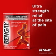 Ultra Strength Bengay Pain Relief Patches, Large, 3.9 x 7.9 in, 4 Count