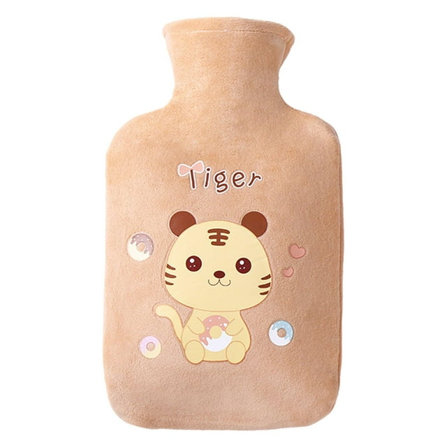 Calentador de cama jinwen relleno de agua Bolsa de agua caliente suave de felpa dibujos animados 1000ml