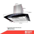 thumbnail image 3 of Campana Extractora de cocina Wonder Cook Acero Inoxidable LED plateado 78x40 cm, 3 of 7