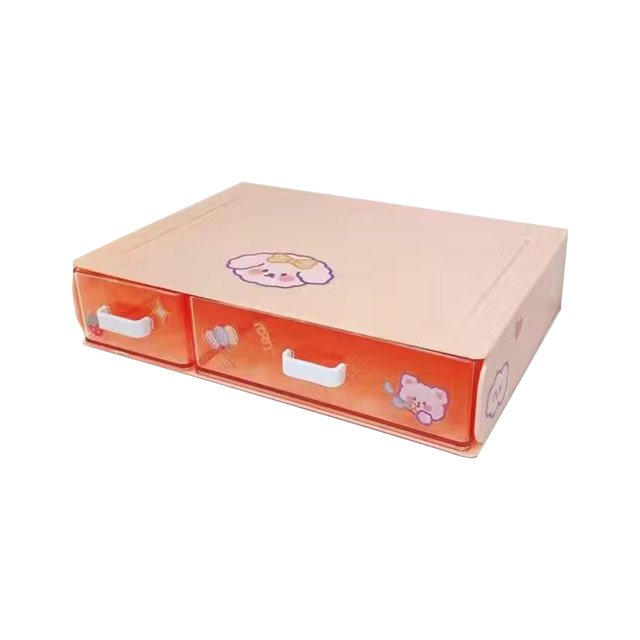 Caja de almacenamiento de escritorio apilable, estante estilo cajón, papelería para dormitorio de estudiantes, almacenamiento de artículos diversos