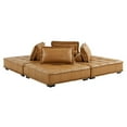 thumbnail image 5 of Modway Saunter Tufted Vegan Leather Vegan Leather 4-Piece Sectional Sofa in Tan, 5 of 10