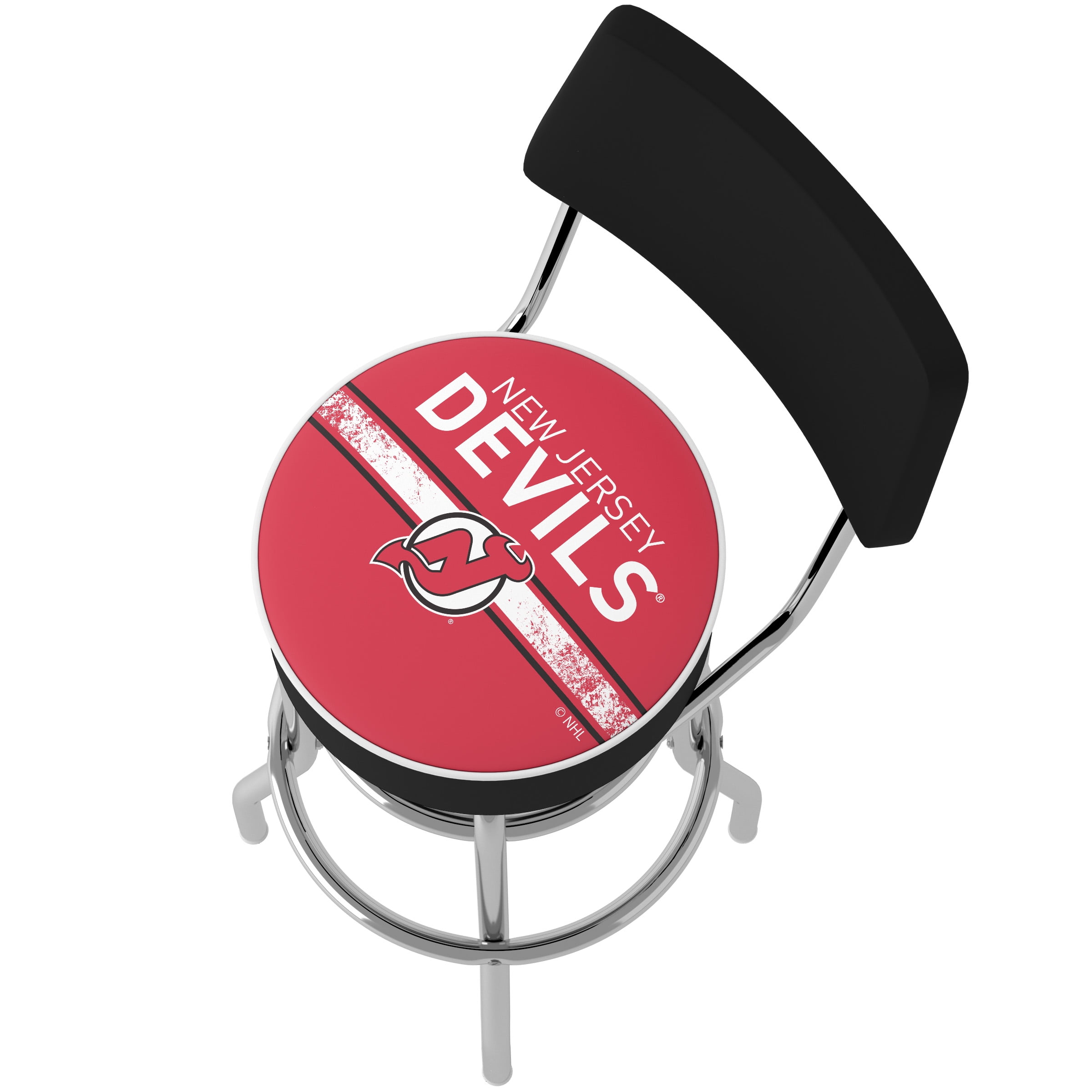 Trademark Gameroom New Jersey Devils Logo Bar Stool with Back Rest