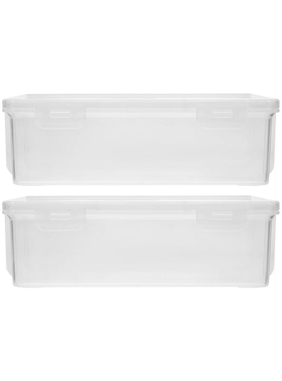 2 Pack Bread Box, Plastic Bread Container, Large Sandwich Holder, Bread Storage Container for Kitchen Counter, Bread Keeper with Airtight Lid, Bread Saver