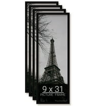 9x31 Black Picture Frame for Puzzles Posters Photos or Artwork, Set of 4