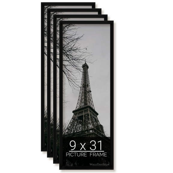 9x31 Black Picture Frame for Puzzles Posters Photos or Artwork, Set of 4