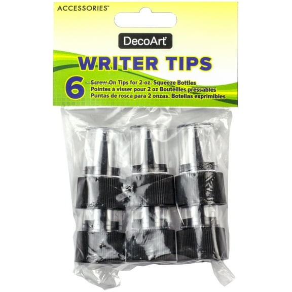DecoArt Accessories Writer Tips 6/Pkg-For 2oz Bottles