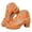 Orange, variant on Women's Chunky Block Heel Sandals Summer Open Toe T Strap Platform with Adjustable Strap Metal Decor Non Slip Wedge Heels(Orange,Size 6.5)