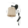 thumbnail image 3 of SAFAVIEH Ciaran Tungsten Black Metal Wall Sconce with Light Brown Rattan Shade, Set of 2, 3 of 8