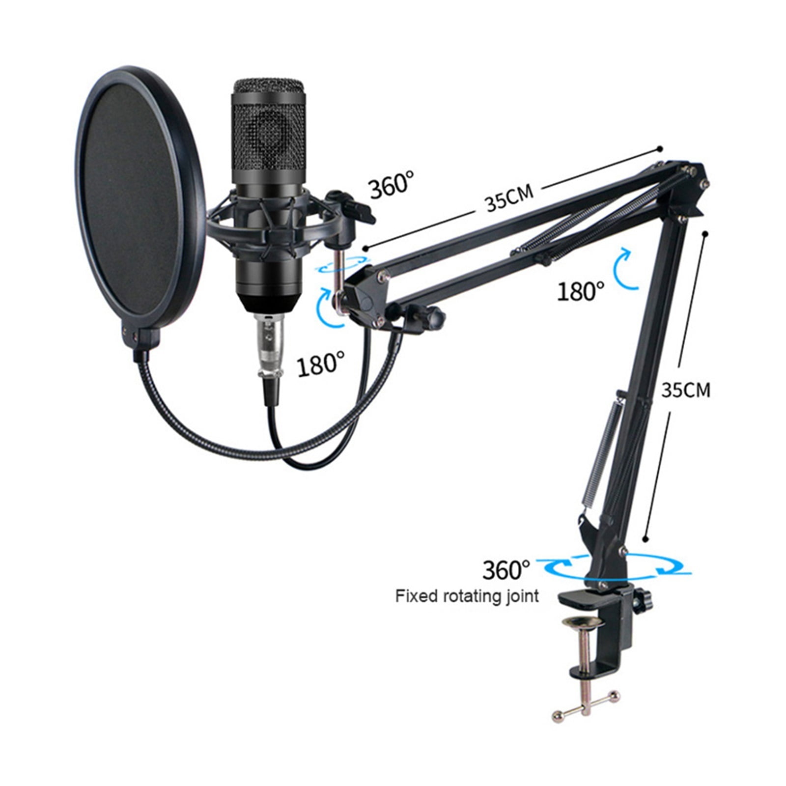 Professional Audio V8 Sound Card Set Mic Studio Condenser Microphone For Podcast Recording Live Streaming