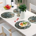 thumbnail image 5 of Octopus Map Black Round Placemats Plate Mats 15 Inch Non-Slip Heat Resistant Washable PVC Set Indoor for Kitchen Dining Table 6PCs, 5 of 6
