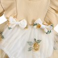 thumbnail image 6 of Gyratedream Newborn Baby Girl Romper Dress Set Long Sleeve Ribbed Knit Bodysuit Headband Fall Winter Clothes Girl 1st Christmas Outfit, 6 of 8