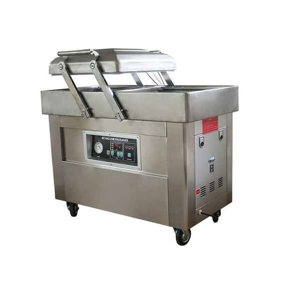 Two Chamber Vacuum Sealer Packaging Machine Food Saver Home Commercial Sealing Bars 220V 15.7 Inch