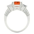 thumbnail image 4 of 4.27 ct Emerald Cut Simulated Ruby 3 Stone 14K White Gold Womens Engagement Ring, 4 of 5