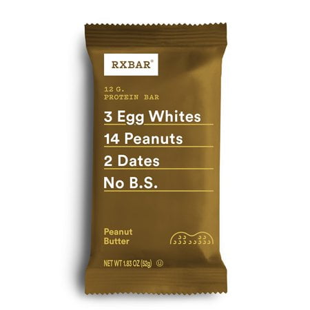 RXBAR, Peanut Butter, Protein Bar, 1.83 Ounce (Pack of 12), High Protein Snack, Gluten Free
