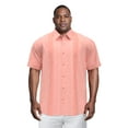 thumbnail image 6 of Havanera Men's and Big Men's Geo Embroidered Panels Short Sleeve Cotton Linen Button-Down Shirt, Sizes S-5XL, 6 of 8