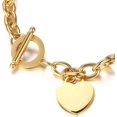 thumbnail image 4 of ShiYe toys store Pulsera elegante dorada con dijes de corazón en blanco y cadena de eslabones de acero inoxidable para mujer, cierre de cierre de palanca, 4 of 4