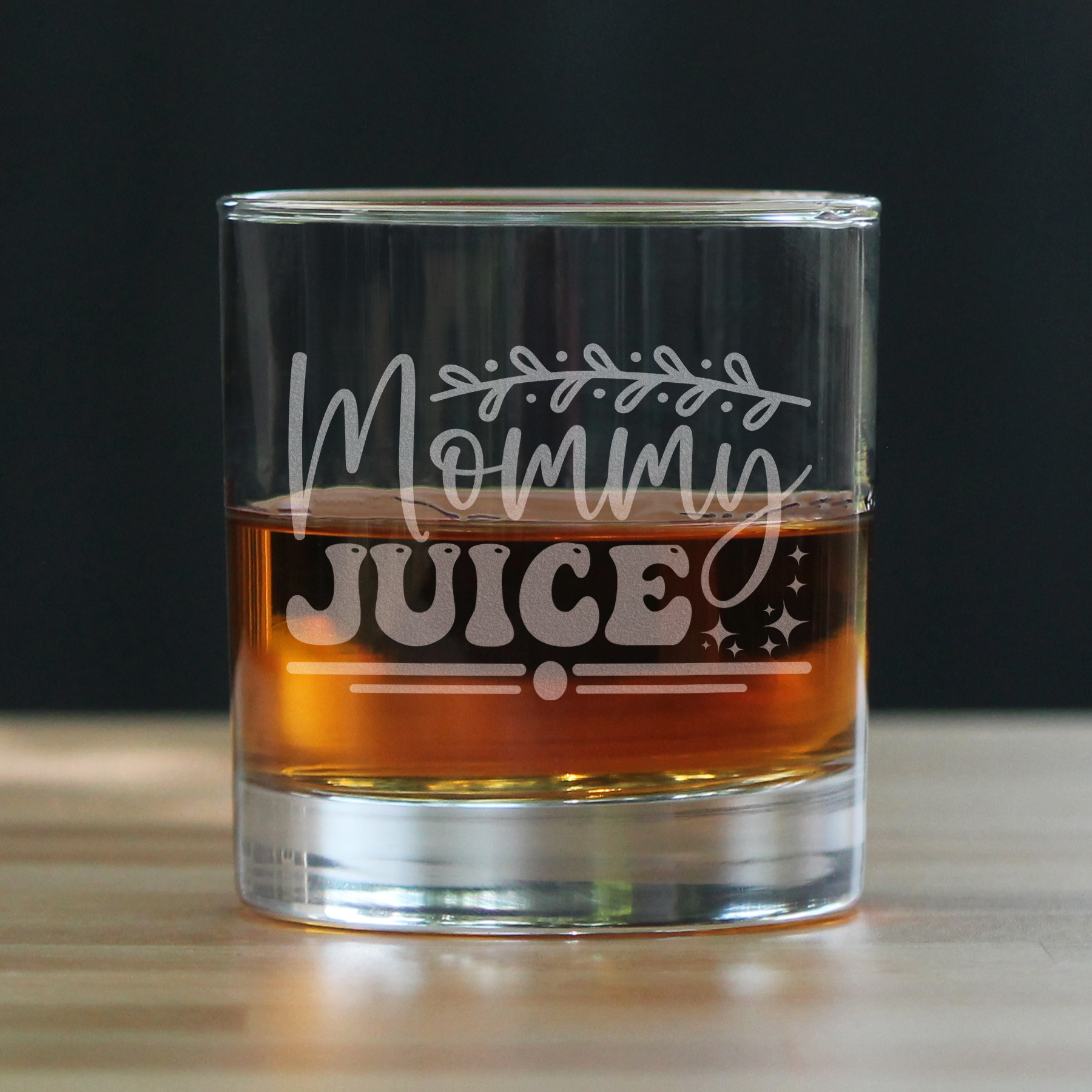 Mommy Juice Hand Engraved 10oz Rocks Glass, Etched Whiskey Funny Mom Gift, Unique Mother's Day Wine Lovers Glass