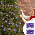 thumbnail image 4 of Qocolhg 26Pcs Christmas Tree Balls Ornaments , Multiple Sizes Colorful Shatterproof Plastic Decorative Baubles for Xmas Tree Decor Holiday Party Wedding Decoration (Purple), 4 of 4