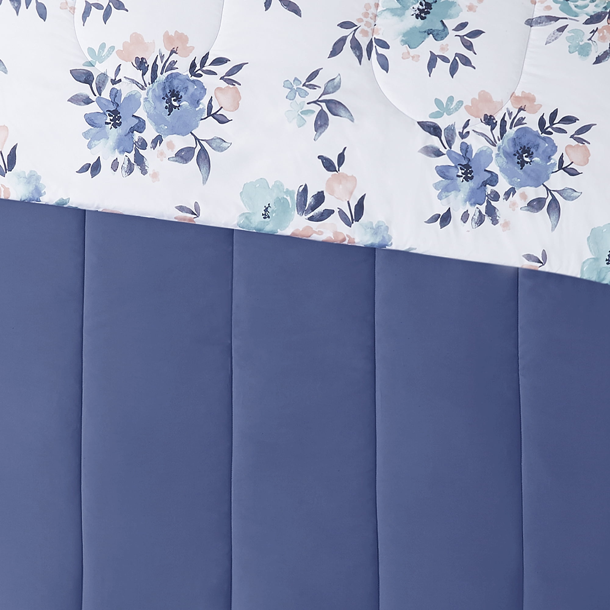 Mainstays Floral Reversible Ultra Soft Comforter, Full/Queen